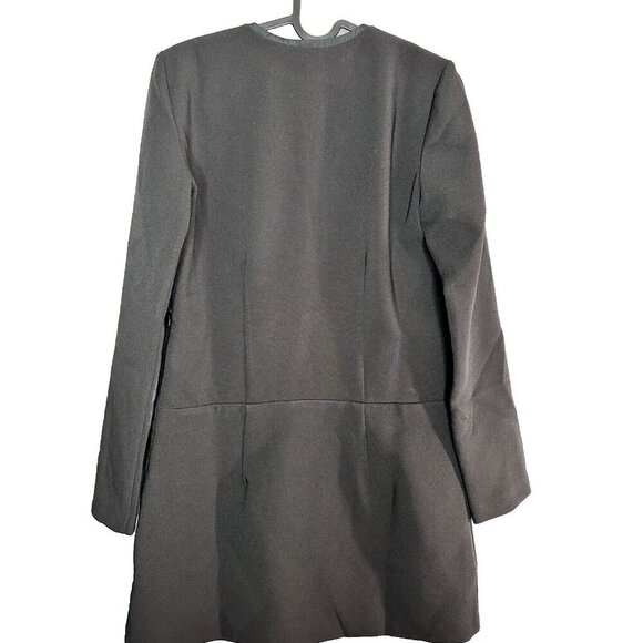 THE KOOPLES Short Black Crossover Long Sleeve Dress S Preppy Cocktail Career - Picture 7 of 10